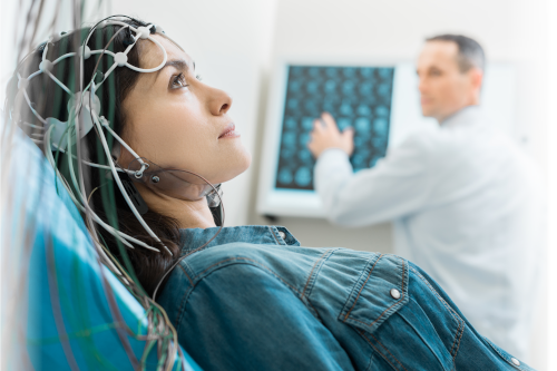 Woman getting EEG